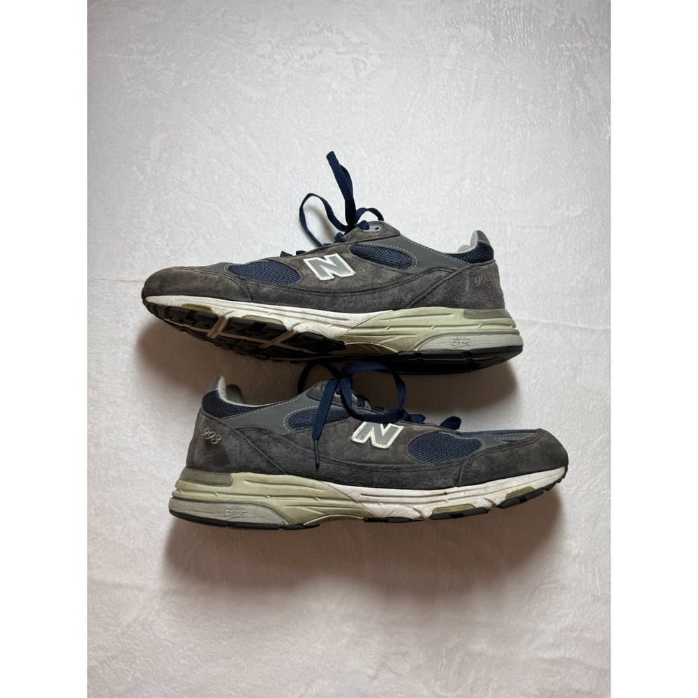 New Balance 993 Made in USA Indigo Blue Suede Mens 14 Extra Wide 4E MR993VI